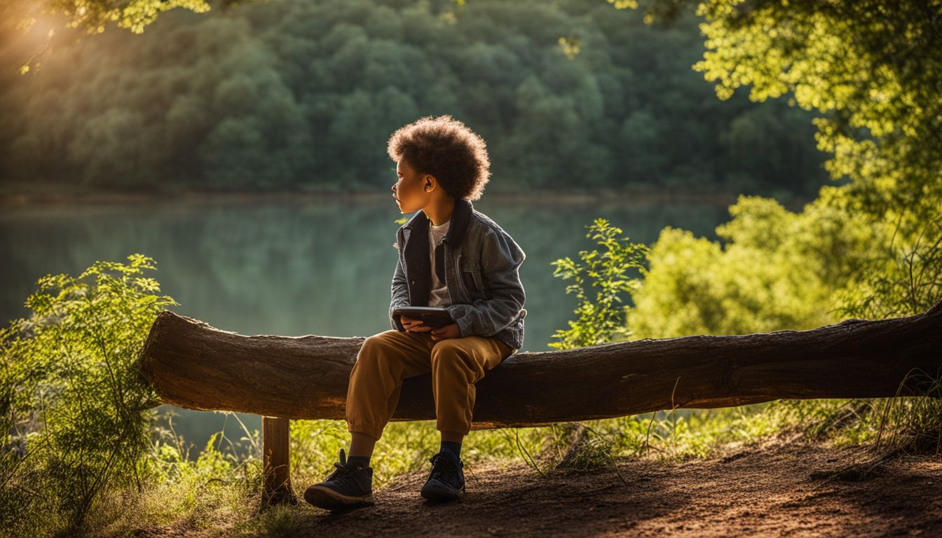 A child enjoying peaceful nature in a variety of outfits and poses.